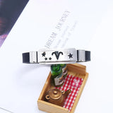 Stainless Steel 12 Constellation Silicone Titanium Bracelet