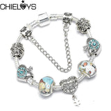 Crystal Heart Pendant Bracelet Charm for Women Classic Jewelry Gift