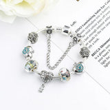 Crystal Heart Pendant Bracelet Charm for Women Classic Jewelry Gift