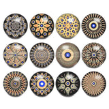 12pcs Mixed Vintage Flowers Glass Snap Buttons for Bracelet Jewelry