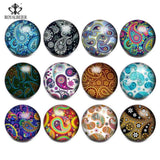 12pcs Mixed Vintage Flowers Glass Snap Buttons for Bracelet Jewelry
