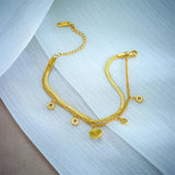316L Stainless Steel Zircon Charm Bracelet for Women - Non-fading Jewelry