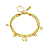 316L Stainless Steel Zircon Charm Bracelet for Women - Non-fading Jewelry