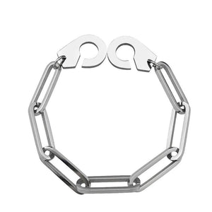 7mm Hip-hop Stainless Steel Handcuffs Bracelet Cuban Brake Chain