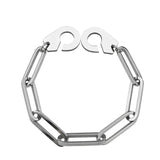 7mm Hip-hop Stainless Steel Handcuffs Bracelet Cuban Brake Chain