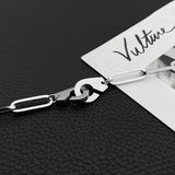 7mm Hip-hop Stainless Steel Handcuffs Bracelet Cuban Brake Chain