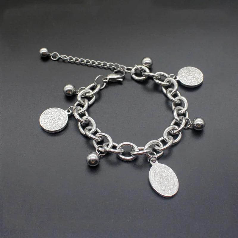 Silver Beads DIY Charm Pendants Bracelet for Women