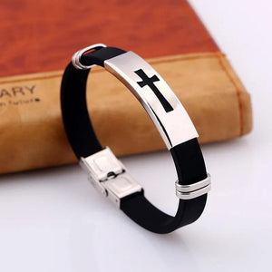 Stainless Steel Silicone Bracelet Men Women Jewelry