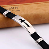 Stainless Steel Silicone Bracelet Men Women Jewelry