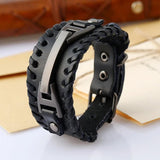 Woven Leather Bracelet Punk Men's Bracelet Street Casual Party Jewelry
