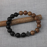 Natural Stone Hematite Cross Bracelet Agate Bead Charm Jewelry
