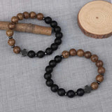 Natural Stone Hematite Cross Bracelet Agate Bead Charm Jewelry
