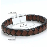 Classic Braided Leather Bracelets Brown Bangles for Men Women