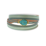 Gradient Ramp Charm Leather Bracelets For Women Men's Wrap Bracelets