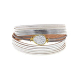 Gradient Ramp Charm Leather Bracelets For Women Men's Wrap Bracelets