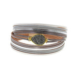 Gradient Ramp Charm Leather Bracelets For Women Men's Wrap Bracelets