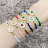 Colorful Crystal Heart Bracelets Plated Jewelry Friendship