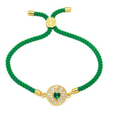 Colorful Crystal Heart Bracelets Plated Jewelry Friendship