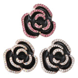 5pcs/lot Snap Jewelry 18mm Snap Button Rhinestone Painting Oil Big Rose Flowers