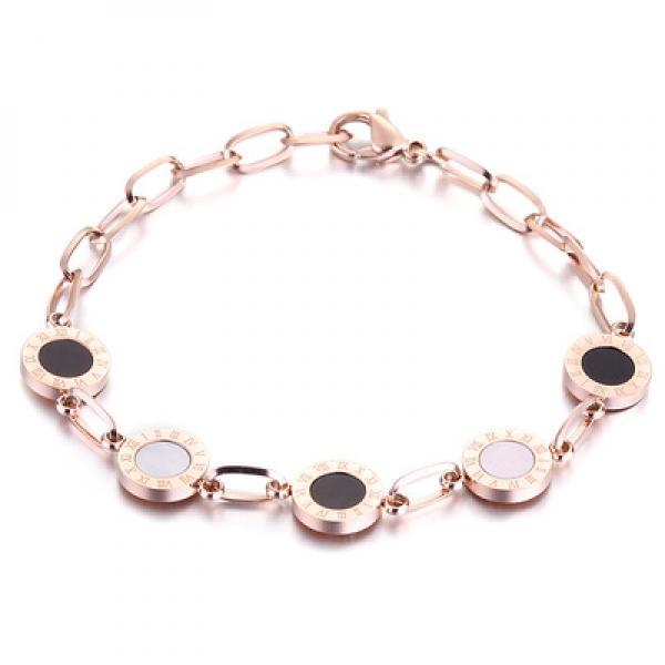 Stainless Steel Roman Numerals Bracelet for Women