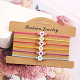 Boho Heart Beaded Bracelet Set for Women Men Adjustable Friendship Gift