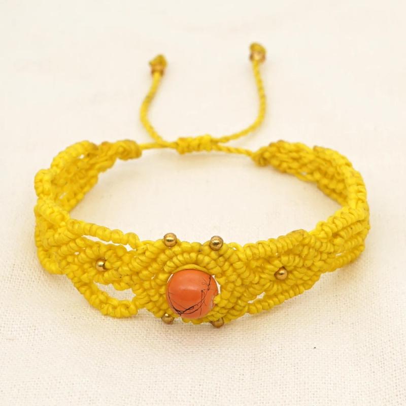 Vintage Rope Beaded Bracelet Lace-Up Hollow Out