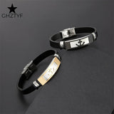 Men's Navy Anchor Leather Cuff Bracelet Stainless Steel Jewelry