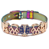 Spring Stainless Steel Mesh Bracelet for Women Slide DIY Charms Bracelets