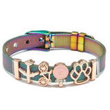 Spring Stainless Steel Mesh Bracelet for Women Slide DIY Charms Bracelets