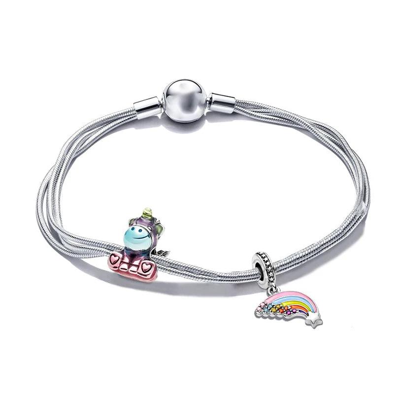PAN Rainbow Unicorn Multi-loop Chain Bracelet