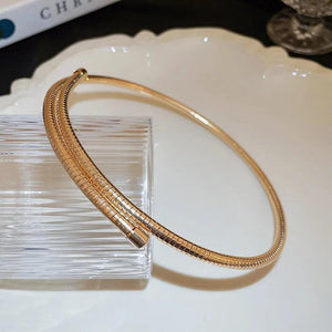 Elastic Layer Winding Snake Metal Bracelet for Women
