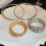 Elastic Layer Winding Snake Metal Bracelet for Women