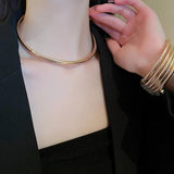 Elastic Layer Winding Snake Metal Bracelet for Women