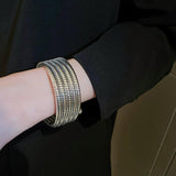Elastic Layer Winding Snake Metal Bracelet for Women