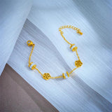 316L Stainless Steel Flower Zircon Charm Bracelet For Women Girl