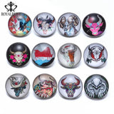 12pcs Indian Sacrifice Glass Charms Snap Button Jewelry KZ0709