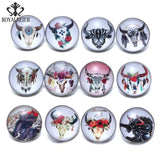 12pcs Indian Sacrifice Glass Charms Snap Button Jewelry KZ0709