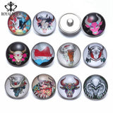12pcs Indian Sacrifice Glass Charms Snap Button Jewelry KZ0709