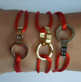 Titanium Crossed Bracelet Roman Number Red Rope Style Unisex Jewelry