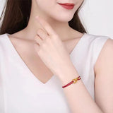 Titanium Crossed Bracelet Roman Number Red Rope Style Unisex Jewelry