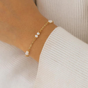 Baroque Pearl Metal Chain Bracelet Romantic Wedding Jewelry