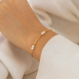 Baroque Pearl Metal Chain Bracelet Romantic Wedding Jewelry