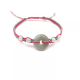 Burma Jade Rope Bracelet Charm Women's Hand Knitting Peace Buckle