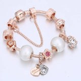 European Style Heart Beads Charm Bracelet for Women Jewelry