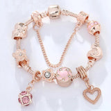 European Style Heart Beads Charm Bracelet for Women Jewelry