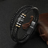 Multilayer Braided Rope Stainless Steel Bracelet Retro Jewelry