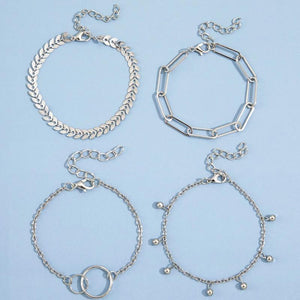Sindlan Vintage Clover Rhinestone Beads Bracelets Set for Women Y2k Jewelry
