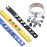 12pcs/lot Mixed Glass Charms 18mm Snap Button For 20mm Snap Bracelet