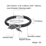 Punk Steel Eagle Stainless Steel Bracelet Soft Leather Jewelry For Men