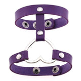 Vintage Purple Leather Stud Cuff Bracelet for Women